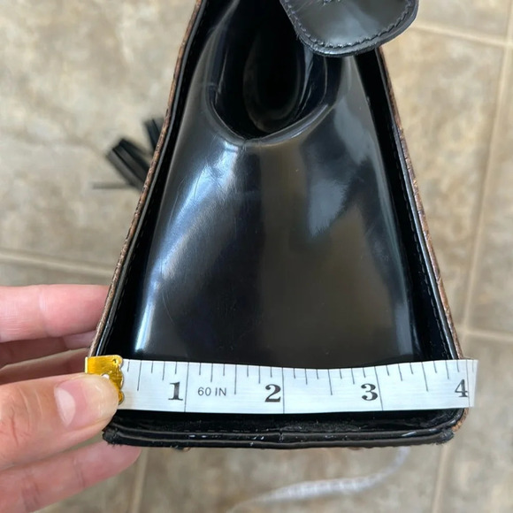 Donald Pliner Embossed Western Leather Earthy Tassel Shoulder Bag - Picture 14 of 17